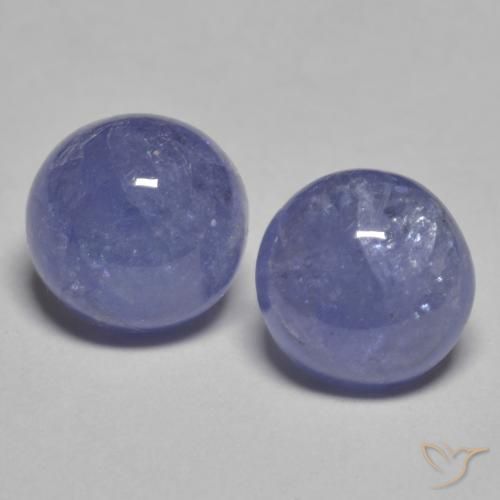 2.20ctw 天然 银蓝色 坦桑黝帘石, 圆形的, 半透明
