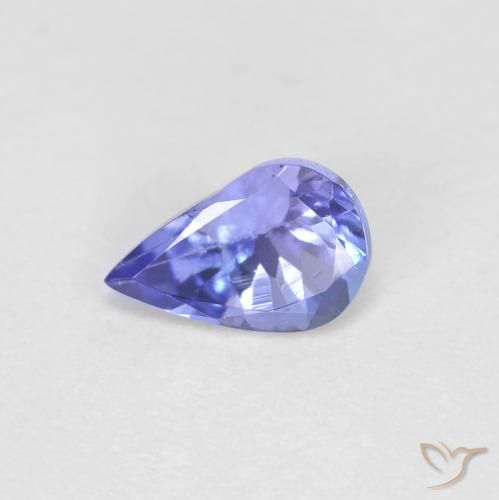 0.42ct 天然 深紫蓝色 坦桑黝帘石, 梨形, VVS-VS