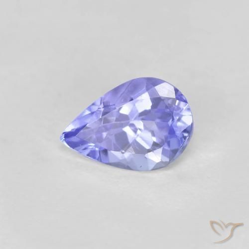 0.40ct 天然 深紫蓝色 坦桑黝帘石, 梨形, VVS-VS