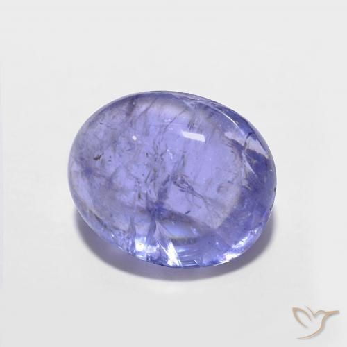 3.77ct 天然 深紫蓝色 坦桑黝帘石, 椭圆形, 不透明