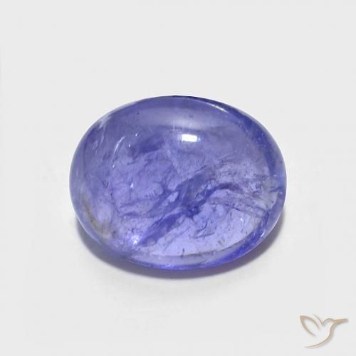 3.43ct 天然 深紫蓝色 坦桑黝帘石, 椭圆形, 透明