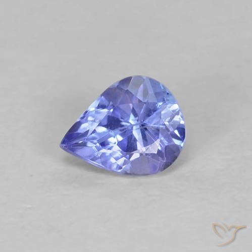 0.41ct 天然 深蓝色 坦桑黝帘石, 梨形, VS