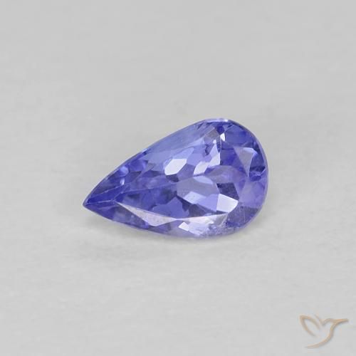 0.37ct 天然 深紫蓝色 坦桑黝帘石, 梨形, VS