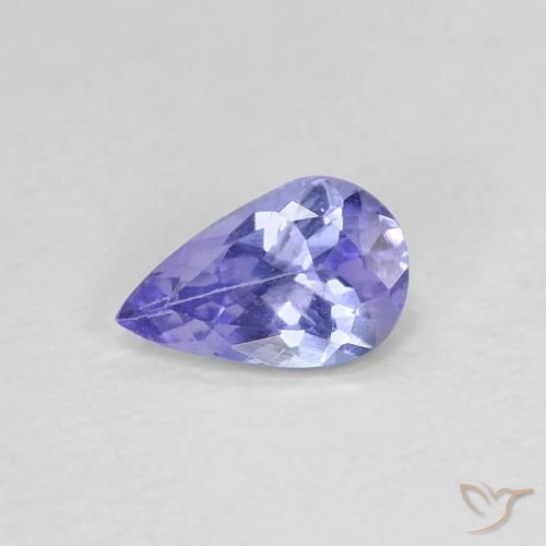 0.38ct 天然 深紫蓝色 坦桑黝帘石, 梨形, VVS-VS
