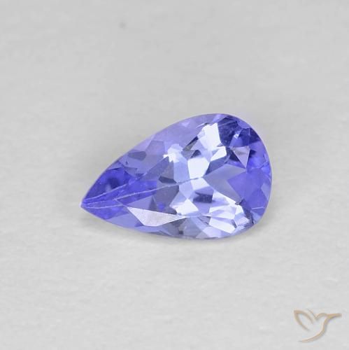 0.38克拉天然坦桑石，梨形，6.1×3.9毫米，VVS