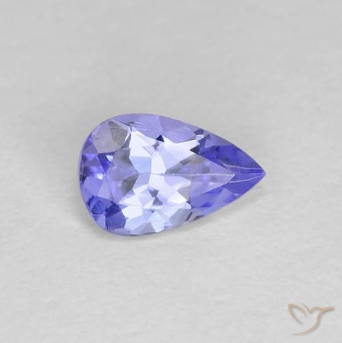 0.38克拉天然坦桑石，梨形，6.1×3.9毫米，VVS