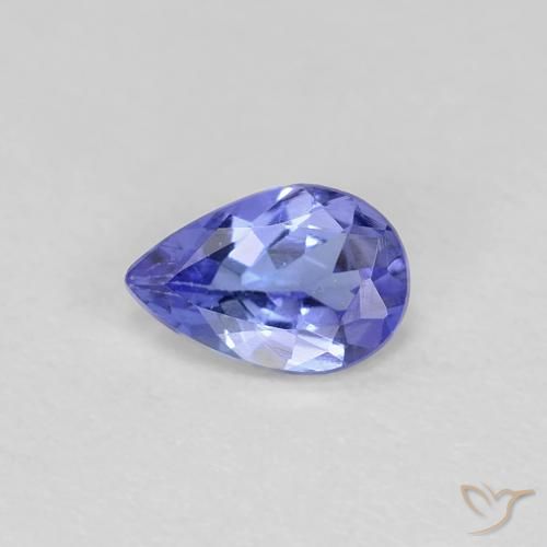 0.34ct 天然 深紫蓝色 坦桑黝帘石, 梨形, VS
