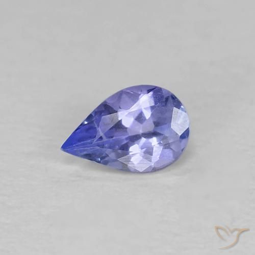 0.37ct 天然 深紫蓝色 坦桑黝帘石, 梨形, VS