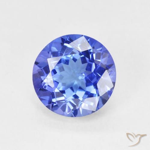 2.07ct 天然 深蓝色 坦桑黝帘石, 圆形的, VVS