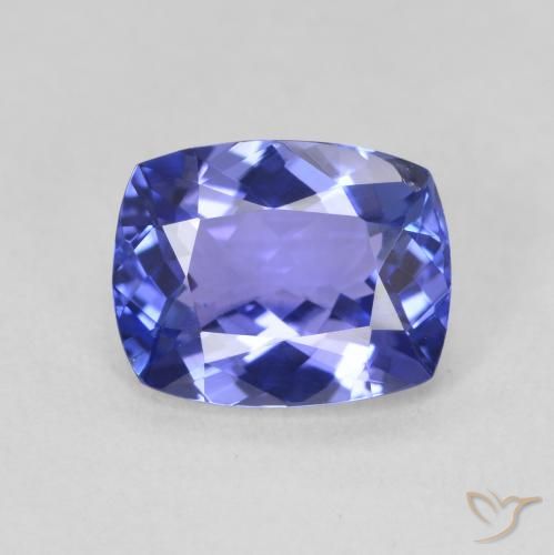 2.04ct 天然 深蓝色 坦桑黝帘石, 软垫, VVS