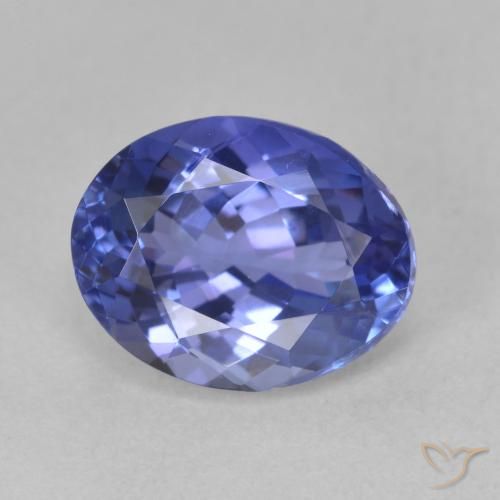 2.91ct 天然 深紫蓝 坦桑黝帘石, 椭圆形, VVS