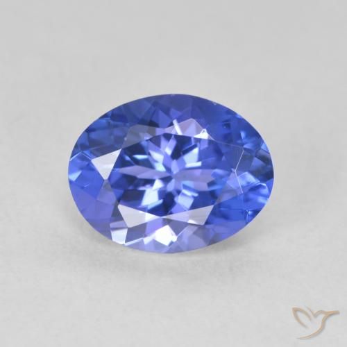 1.63ct 天然 深紫蓝色 坦桑黝帘石, 椭圆形, VVS