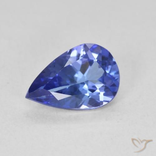 1.36ct 天然 深紫蓝色 坦桑黝帘石, 梨形, VVS