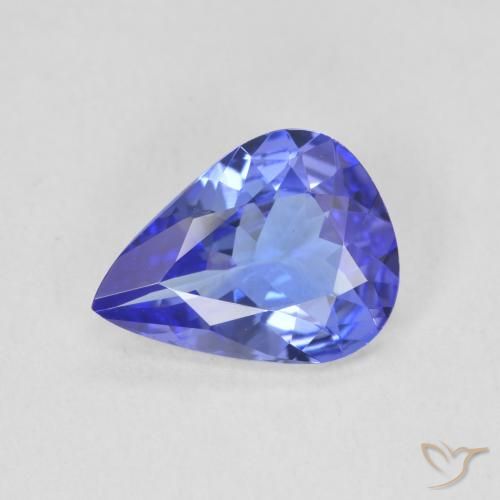 1.73ct 天然 深紫蓝色 坦桑黝帘石, 梨形, VVS