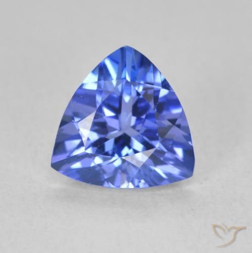 1.30ct 天然 深紫蓝色 坦桑黝帘石, 胖三角形, VVS