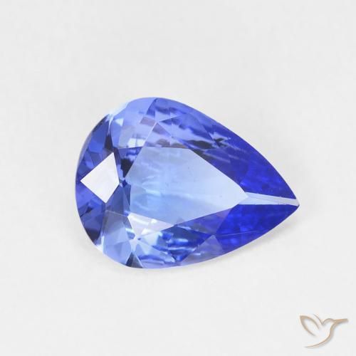 1.33ct 天然 深蓝色 坦桑黝帘石, 梨形, VVS