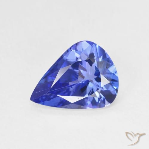 1.51ct 天然 深紫蓝色 坦桑黝帘石, 梨形, VVS