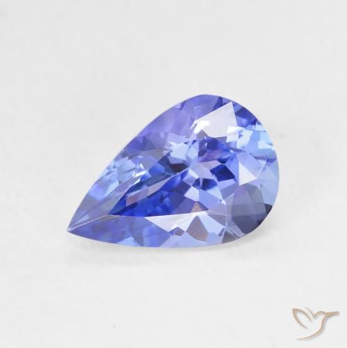 1.31ct 天然 深紫蓝色 坦桑黝帘石, 梨形, VVS