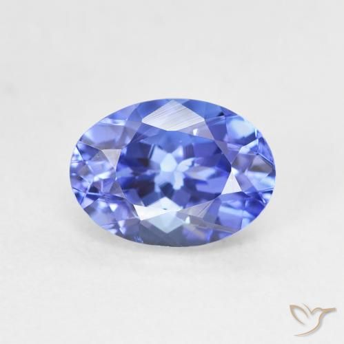 1.64ct 天然 深紫蓝色 坦桑黝帘石, 椭圆形, VVS