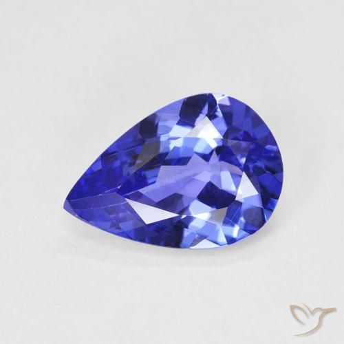 1.77ct 天然 鲜艳的蓝色 坦桑黝帘石, 梨形, VVS
