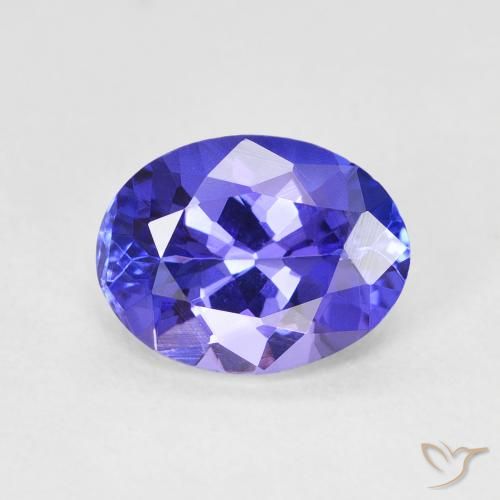 1.86ct 天然 深紫蓝色 坦桑黝帘石, 椭圆形, VVS