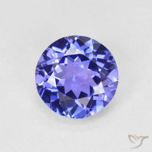 1.32ct 天然 紫罗兰蓝色 坦桑黝帘石, 圆形的, VVS-VS