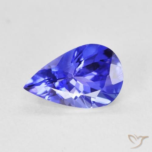 1.18ct 天然 鲜艳的蓝色 坦桑黝帘石, 梨形, VVS