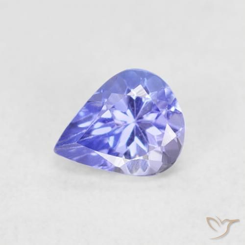 0.42ct 天然 紫罗兰蓝色 坦桑黝帘石, 梨形, VVS-VS