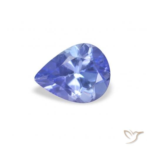 0.35ct 天然 深紫蓝色 坦桑黝帘石, 梨形, VS
