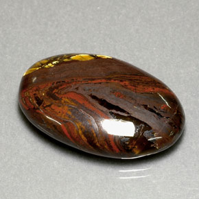 35.49克拉天然多色Tiger's Eye Matrix，椭圆形切割，29×18.6毫米，不透明