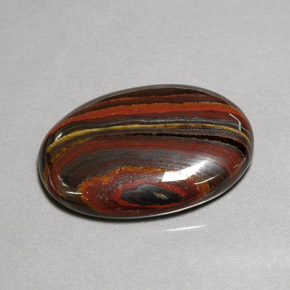 45.58克拉天然多色Tiger's Eye Matrix，椭圆形切割，30.9×21.6毫米，不透明