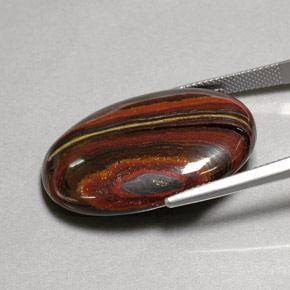 45.58克拉天然多色Tiger's Eye Matrix，椭圆形切割，30.9×21.6毫米，不透明