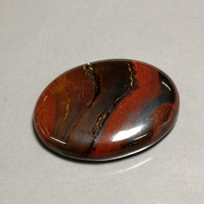 41.60克拉天然多色Tiger's Eye Matrix，椭圆形切割，28.7×22.7毫米，不透明