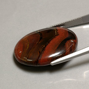 41.60克拉天然多色Tiger's Eye Matrix，椭圆形切割，28.7×22.7毫米，不透明