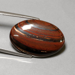 35.01克拉天然多色Tiger's Eye Matrix，椭圆形切割，29.9×20毫米，不透明