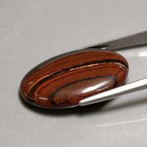 35.01克拉天然多色Tiger's Eye Matrix，椭圆形切割，29.9×20毫米，不透明
