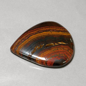 37.44克拉天然多色Tiger's Eye Matrix，梨形，31×26.9毫米，不透明
