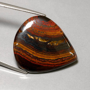 37.44克拉天然多色Tiger's Eye Matrix，梨形，31×26.9毫米，不透明