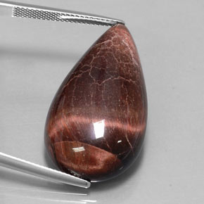 33.34克拉天然多色Tiger's Eye Matrix，梨形，31.5×17.7毫米，不透明