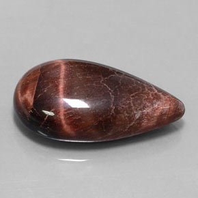 33.34克拉天然多色Tiger's Eye Matrix，梨形，31.5×17.7毫米，不透明