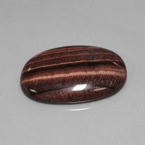 42.21克拉天然多色Tiger's Eye Matrix，椭圆形切割，34.3×22.7毫米，不透明