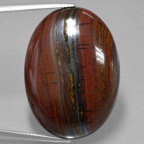 49.03克拉天然虎眼石矩阵，椭圆形切割，不透明