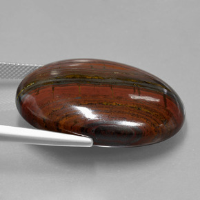 49.03克拉天然虎眼石矩阵，椭圆形切割，不透明