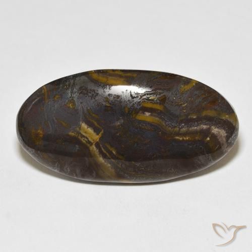 45.45ct 天然 彩色 虎眼石矩阵, 椭圆形, 不透明