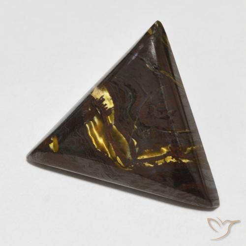 21.22克拉天然虎眼石矩阵，胖三角形，不透明