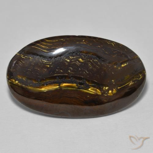 37.26ct 天然 彩色 虎眼石矩阵, 椭圆形, 不透明