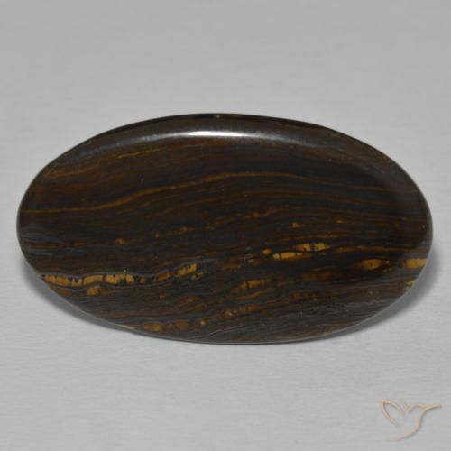 23.38ct 天然 彩色 虎眼石矩阵, 椭圆形, 不透明