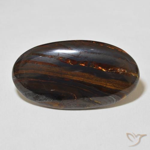 31.33ct 天然 彩色 虎眼石矩阵, 椭圆形, 不透明