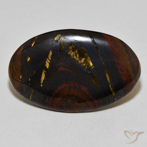 33.61ct 天然 彩色 虎眼石矩阵, 椭圆形, 不透明