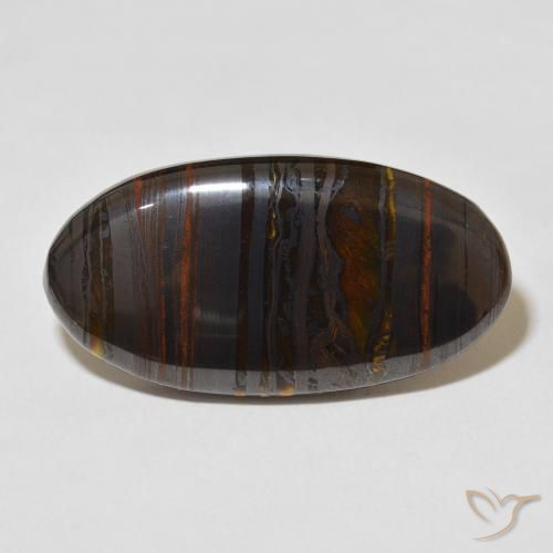 36.56ct 天然 彩色 虎眼石矩阵, 椭圆形, 不透明